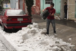 Este martes se registró una intensa lluvia y granizada en la ciudad de México. FOTO: CUARTOSCURO.
