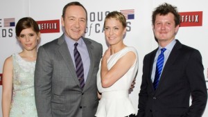 Kate Mara, Kevin Spacey, Robin Wright y Beau Willimon