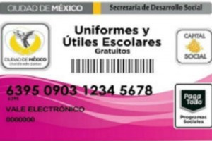 tarjeta electrónica para uniformes y útiles escolares