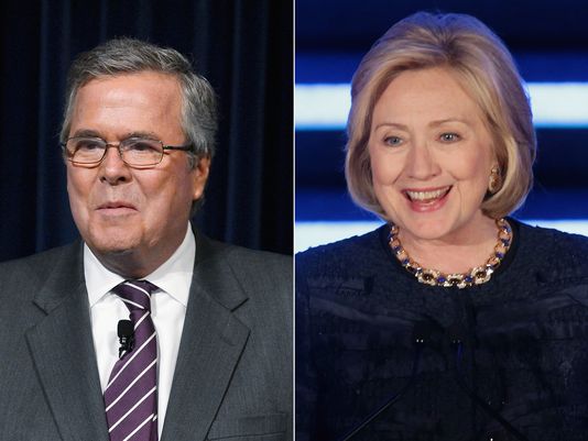 Hillary Clinton y Jeb Bush encabezan la preferencia de los latinos a candidatos presidenciales de sus respectivos partidos.