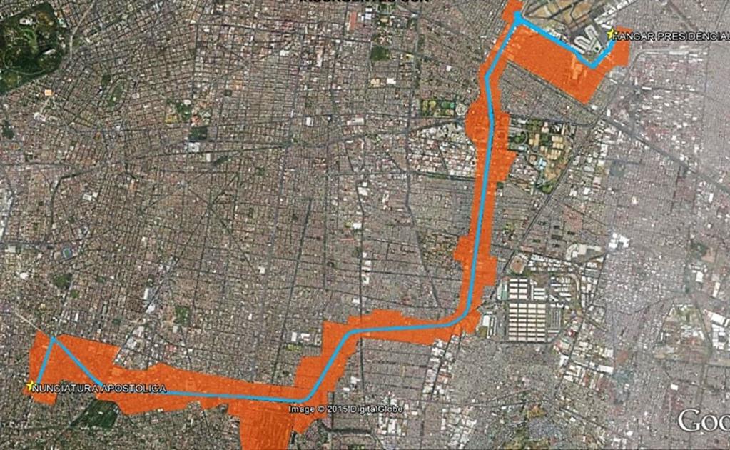Recorrido del hangar presidencial a la nunciatura apostólica